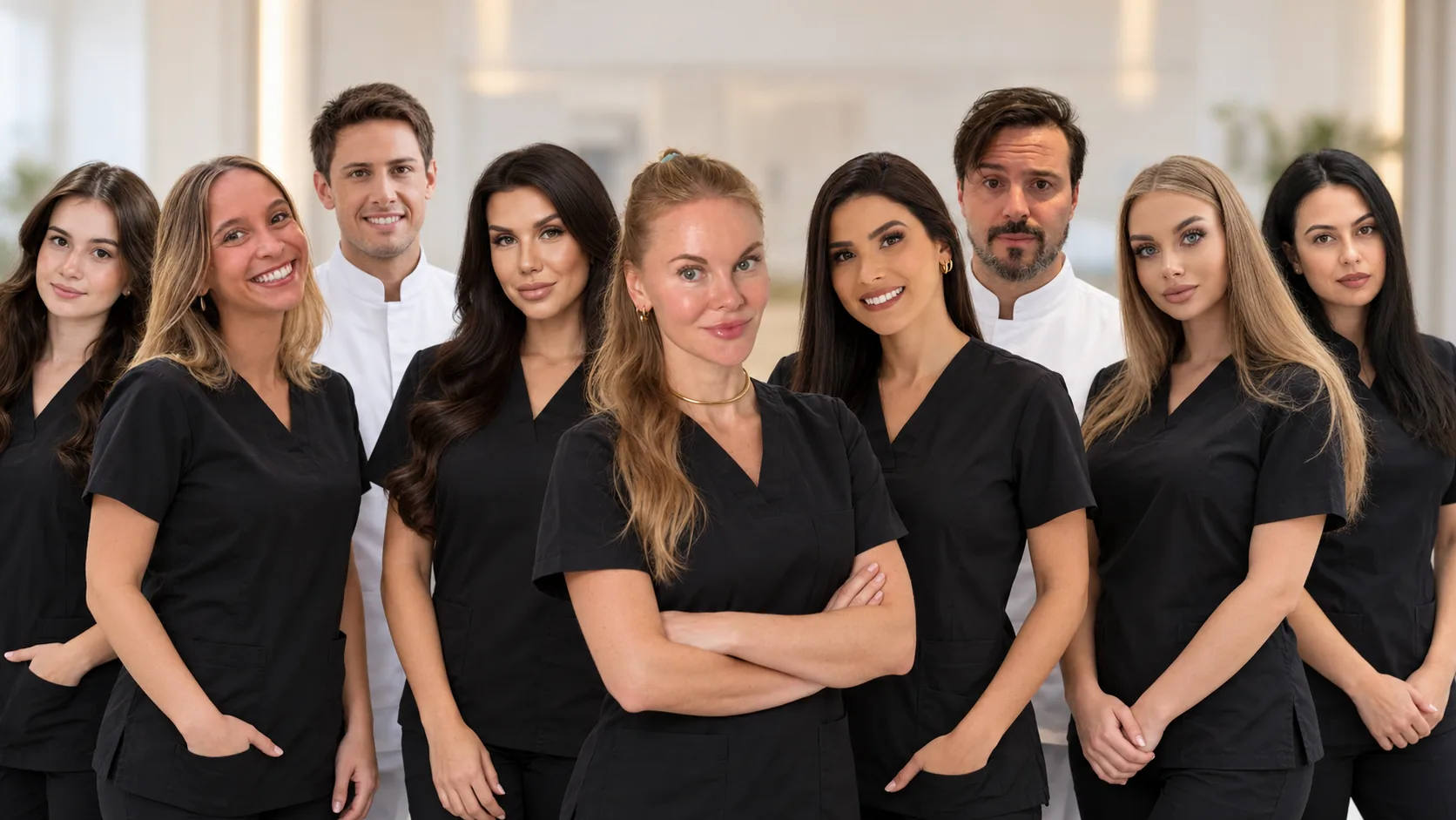 Equipo médico y asistentes de Advanced Dental & Medical Clinic